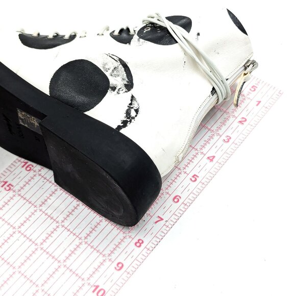 Marsell Women Gomello Polka Dots Screen Print Leather Boots 7US EUR37 - Picture 5 of 10